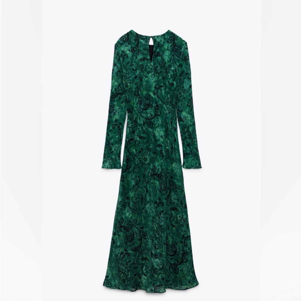 Zara Green Long Sleeve Dress